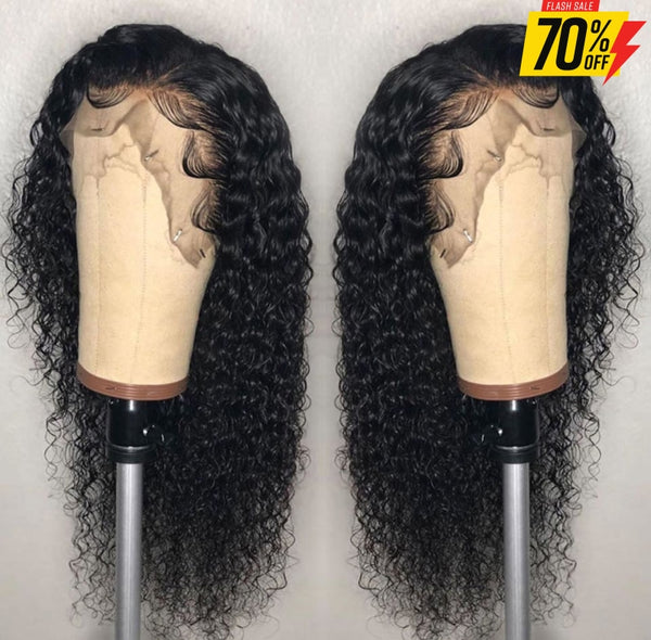 100% Human Hair Pre Plucked Curly 13X6 Lace Front Wigs