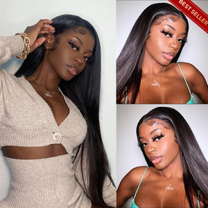 200% Density Straight Lace Front Wigs Pre Plucked Glueless
