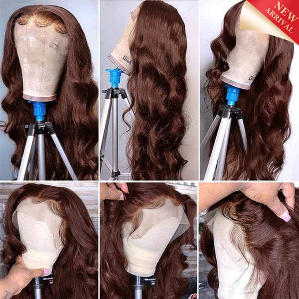 Chocolate Brown Wig Body Wave 13X4 Lace Front Human Hair Wigs