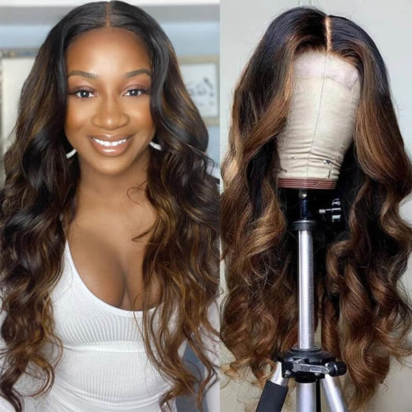 Mix Color #1B 30 Highlight Body Wave Hd Lace Front Wig