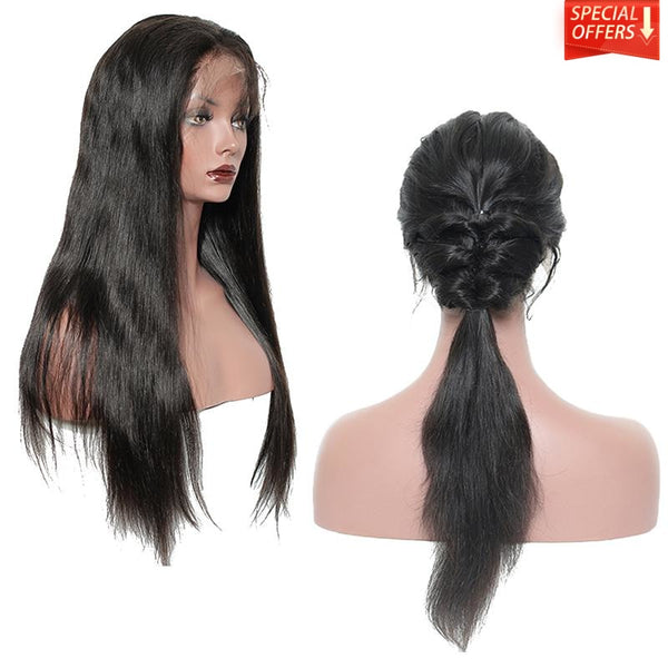 Pre-Plucked Best Virgin Straight Hair Full Lace Wig