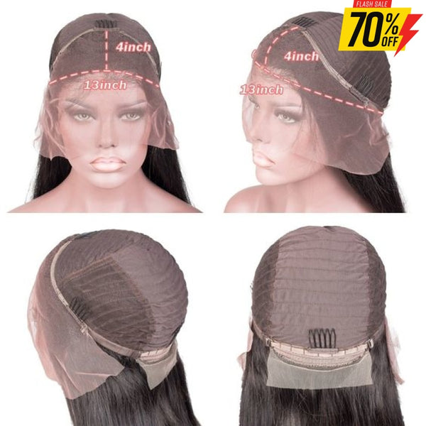 Three Parts Glueless Pre-Plucked Water Wave Lace Front Wig
