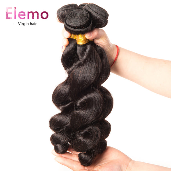 Peruvian Loose Wave Human Hair Weave 3 Bundles