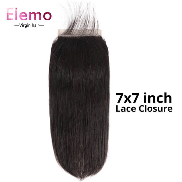 Straight 7x7 Closure Free Part Human Hair Lace Closure With Baby Hair