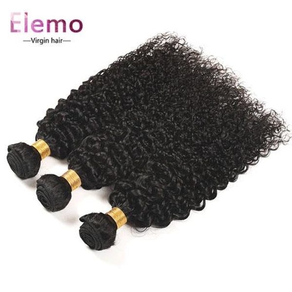 Indian Jerry Curl 3 Bundles With Lace Closure Virgin Hair