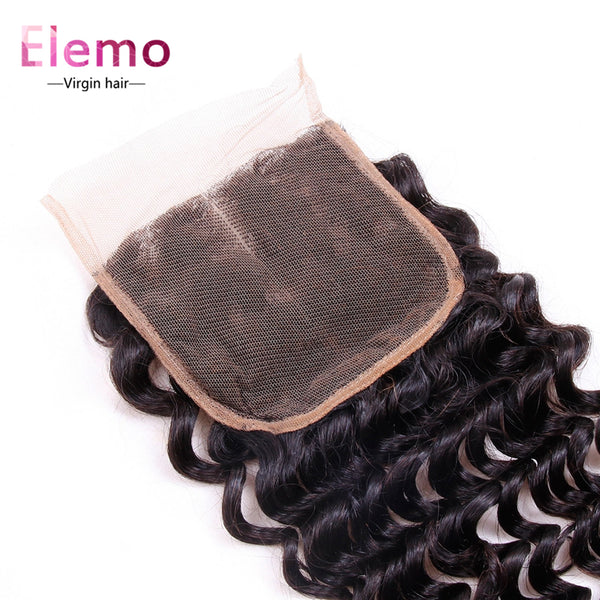 Deep Wave Lace Closure 4×4 Three/Middle/Free Part