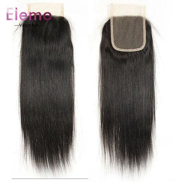 Peruvian Straight Hair 3 Bundles+Closure Virgin