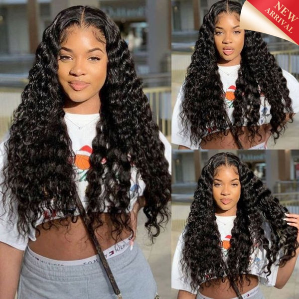 180% Density Pre Plucked Water Wave 5X5 Hd Lace Closure Wigs