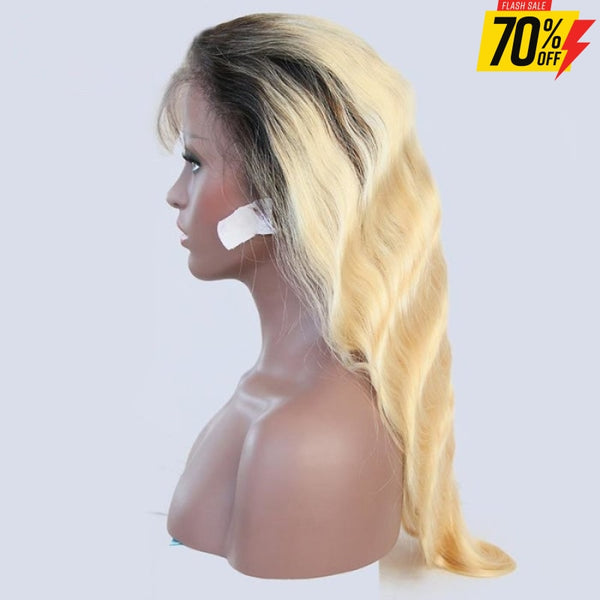 1B / 613 Blonde Body Wave Full Lace Wig