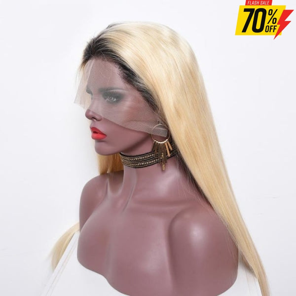 1B / 613 Blonde Straight Full Lace Wig