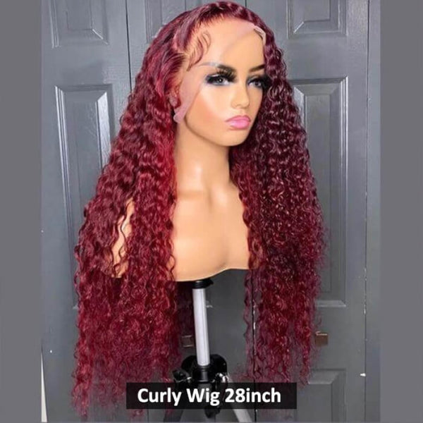 99J Red Burgundy 13X6 Hd Lace Front Wig Pre-Plucked Human Hair Wigs