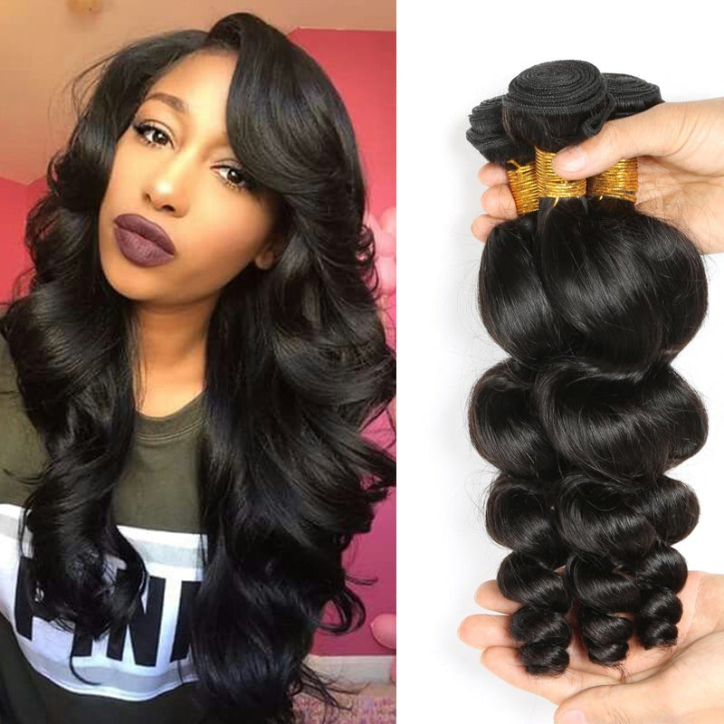 Synthetic Weaving Body Wave 6 Bundles with Closure Black Weave Hair  Extensions | eBay