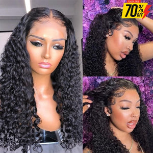 Curly 13X6 Undetectable Transparent Lace Front Wigs 12 Inches