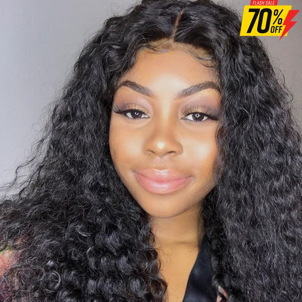 Glueless Pre-Plucked Deep Wave Lace Front Wigs 16 Inches