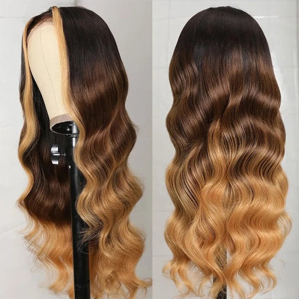 Ombre T1B/4/27 Blonde Highlight Body Wave Hd Lace Front Wigs