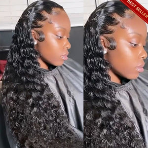 Pre-Plucked Deep Wave 360 Lace Frontal Wigs Virgin Hair