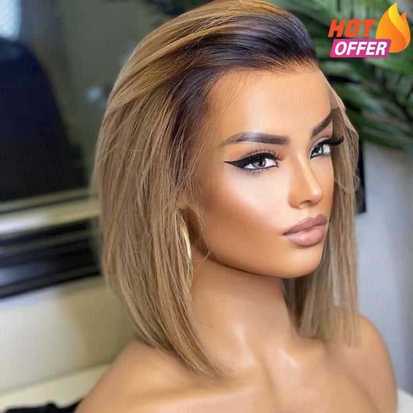 Side Part 1B/27 Blonde Ombre Bob Wig Glueless Lace Front Wigs