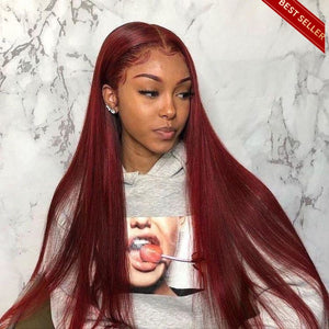 burgundy lace front wigs human hair