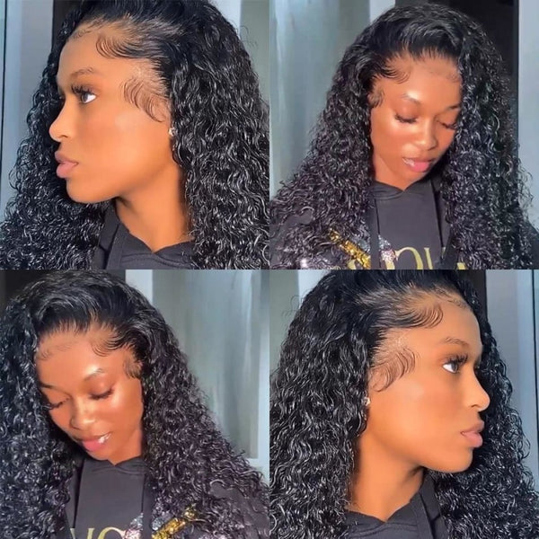 200% Density Glueless Deep Curly Lace Frontal Wig Pre Plucked