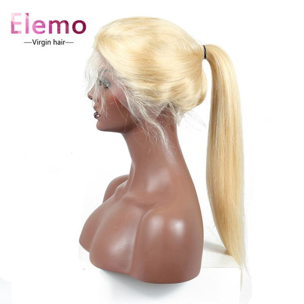 613 Blonde 360 Frontal Straight Human Hair Wig Virgin
