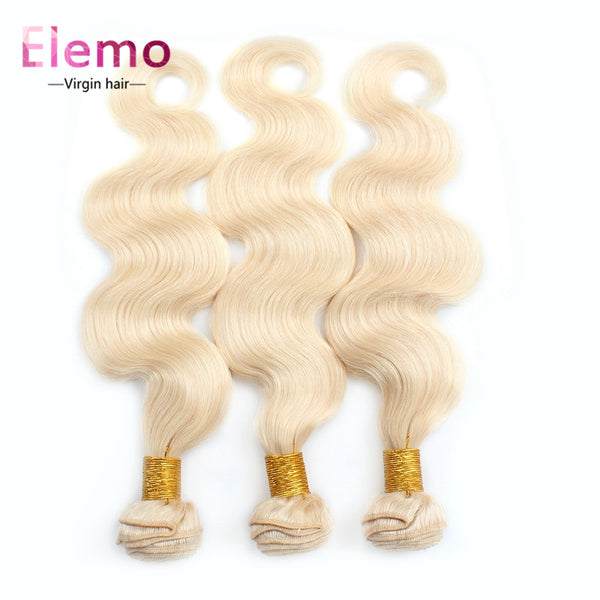 Elemo Human Virgin Hair 613 Blonde Body Wave Bundles