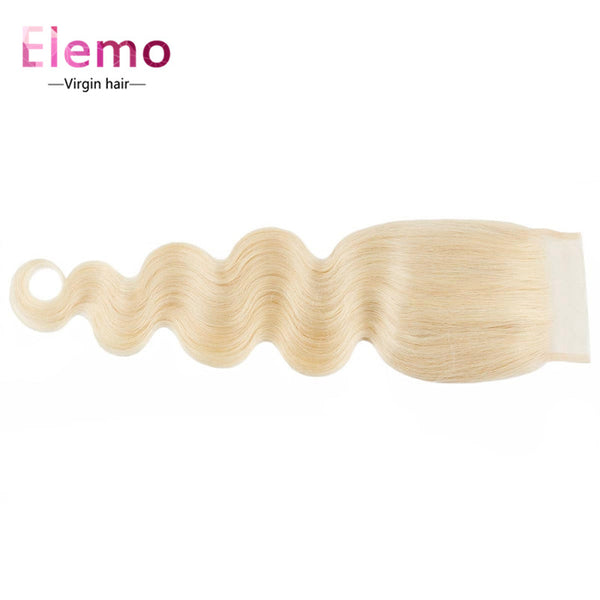 Elemo 613 Blonde Body Wave 4×4 Lace Closure Free Part