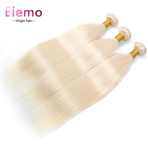 Elemo 3Bundles/lot 613 Blonde Straight Human Hair