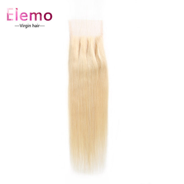 Elemo 613 Blonde Color Straight 4×4 Lace Closure