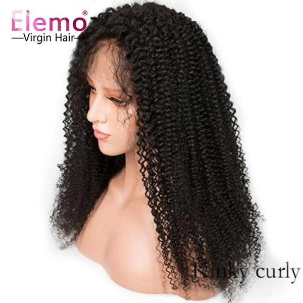 kinky curly lace closure wigs human hair wig