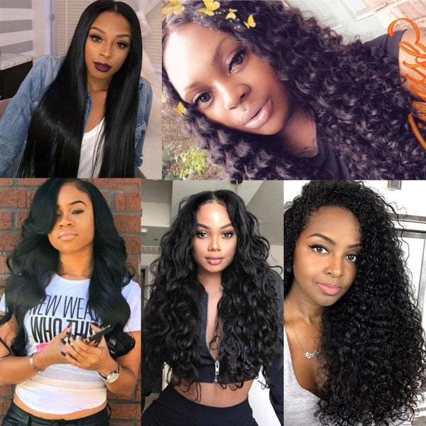 All Texture Lace Closure Wig Natural Color Virgin Hair