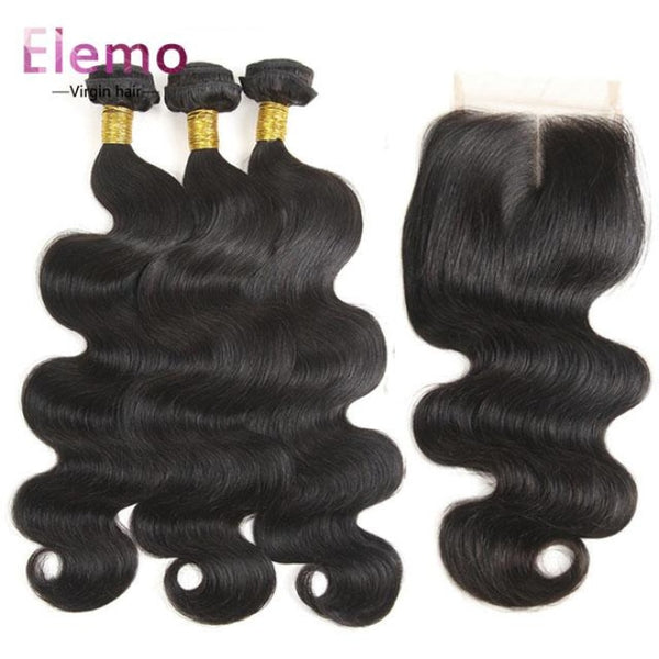 All Textures Peruvian Hair 3 Bundles+Closure Virgin