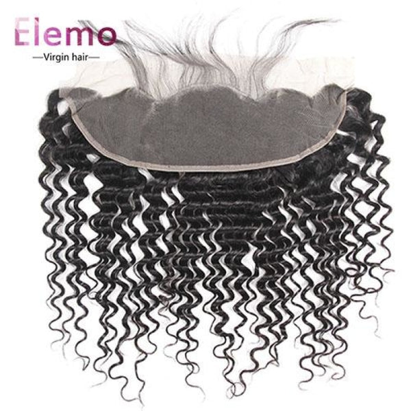 Brazilian Deep Wave 3 Bundles + 13*4 Lace Frontal Virgin Hair