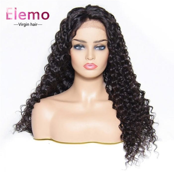 Deep Wave Lace Closure Wigs With Baby Hair Virgin