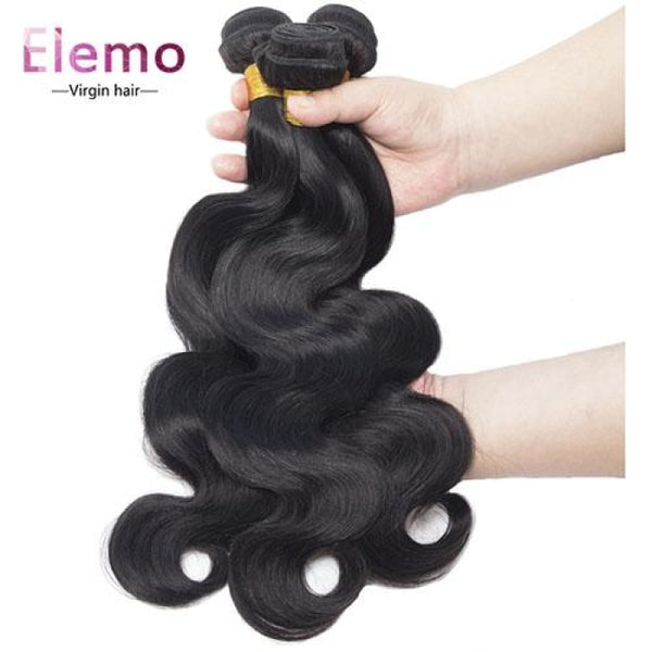 Indian Body Wave 3 Bundles With Lace Closure Virgin Hair