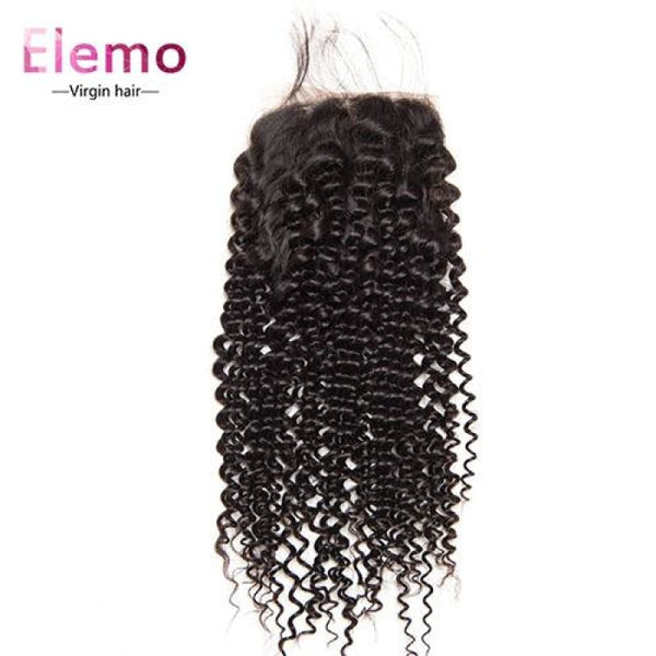 Indian Kinky Curly 3 Bundles With Lace Closure Virgin Hair