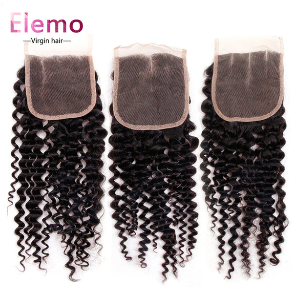 Kinky Curly Lace Closure 4×4 Three/Middle/Free Part