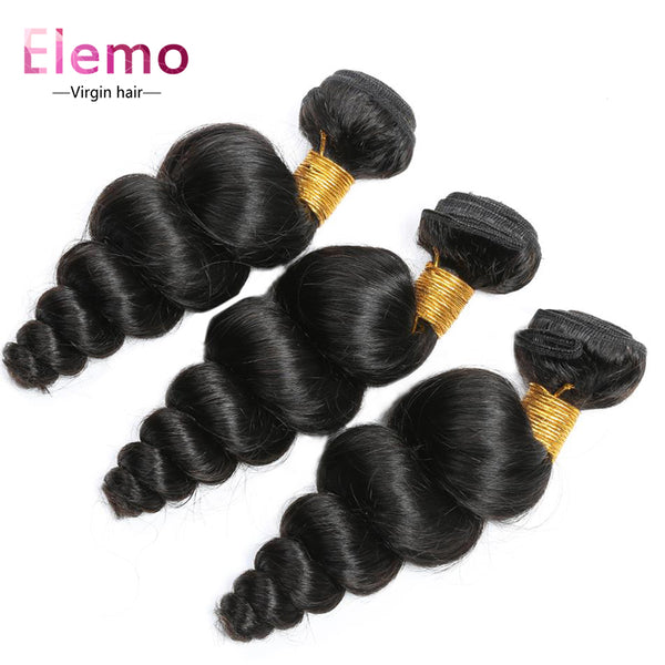 Peruvian Loose Wave Human Hair Weave 4 Bundles