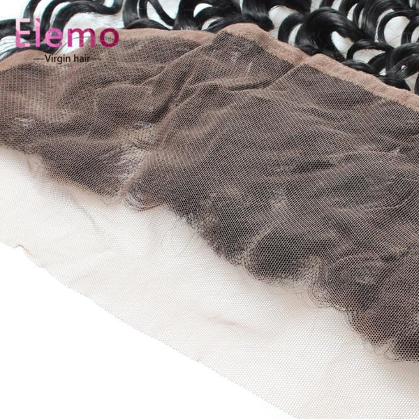 Malaysian Deep Wave Lace Frontal+3 Bundles Virgin Hair