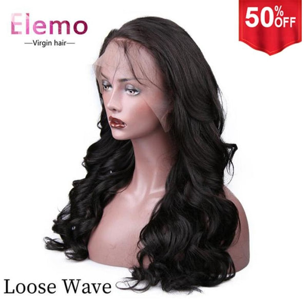 250% Density Virgin Hair 360 Lace Frontal Wig Loose Wave / 10 Inch