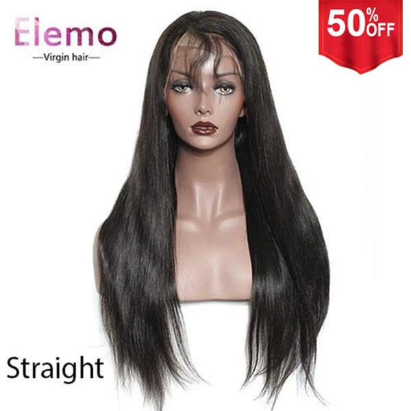 250% Density Virgin Hair 360 Lace Frontal Wig Straight / 10 Inch