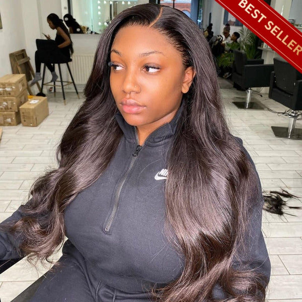 Undetectable Transparent Lace 13X4 Glueless Front Wig Body Wave / 18 Inches